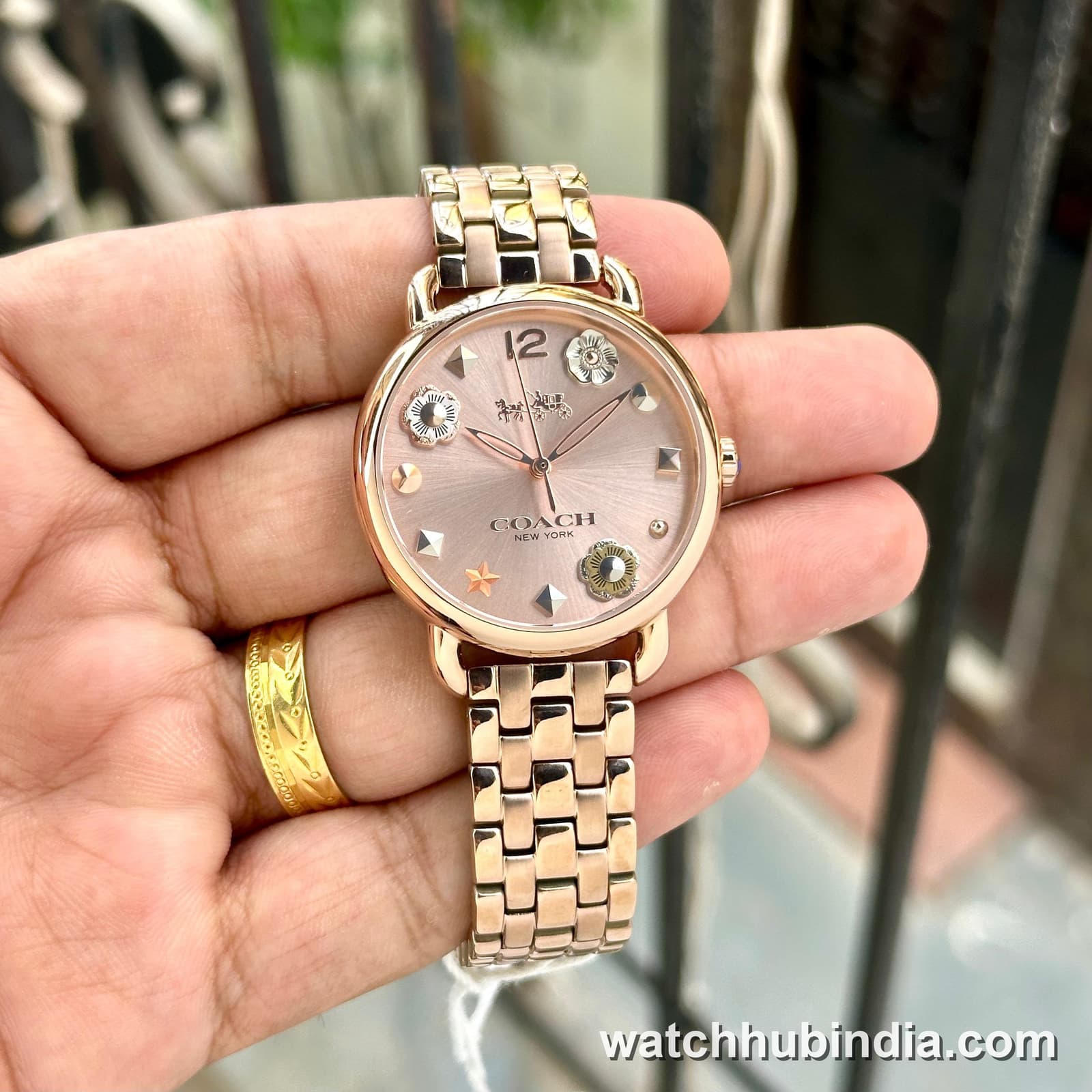Coach Delancey Women's Watch Floral Charm Dial