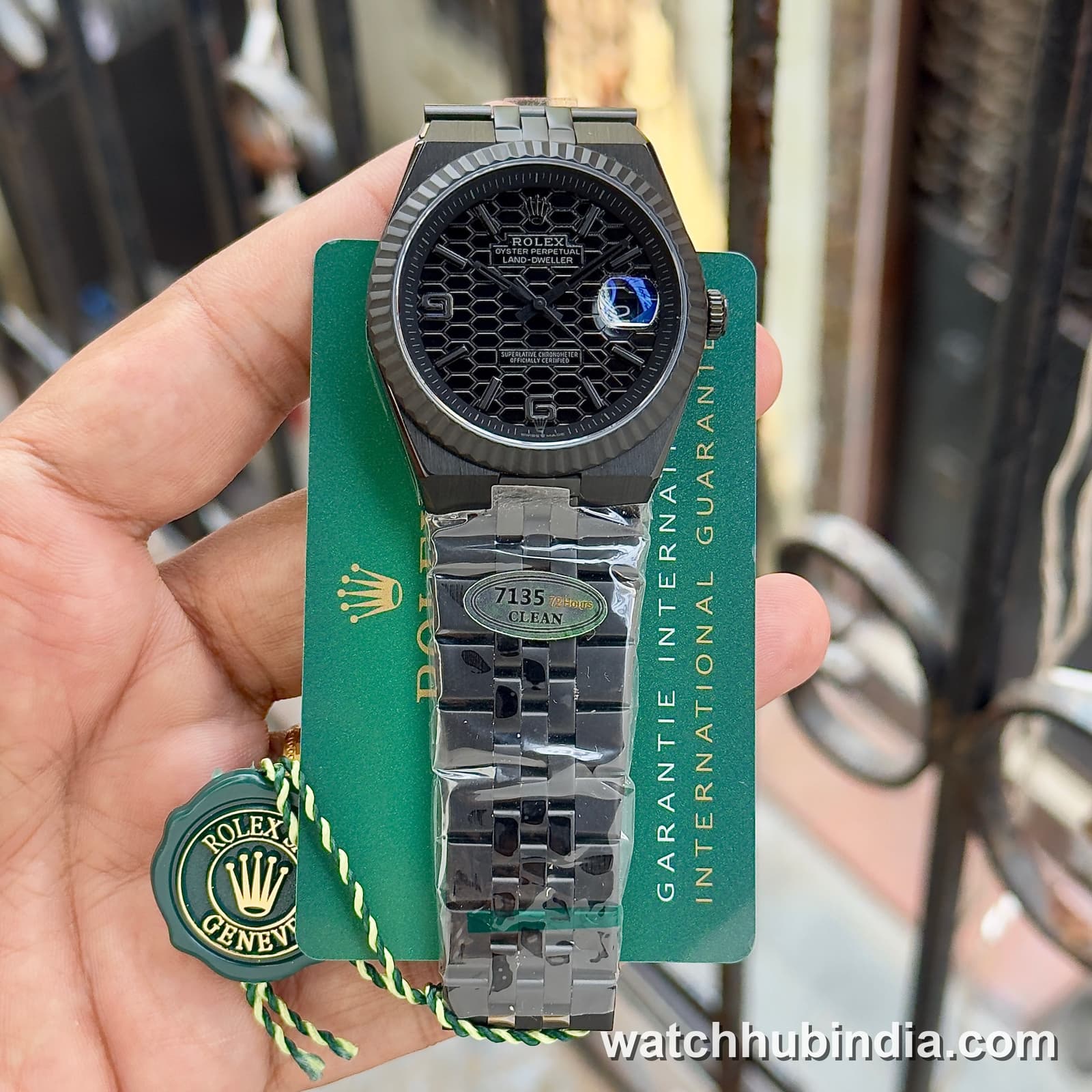 Rolex Datejust Black Pattern Dial Jubilee Bracelet