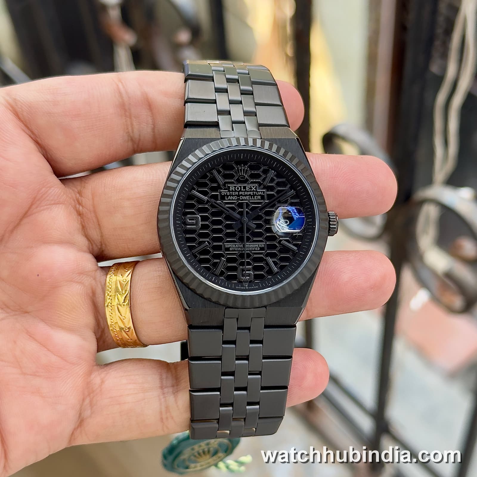 Rolex Datejust Black Pattern Dial Jubilee Bracelet