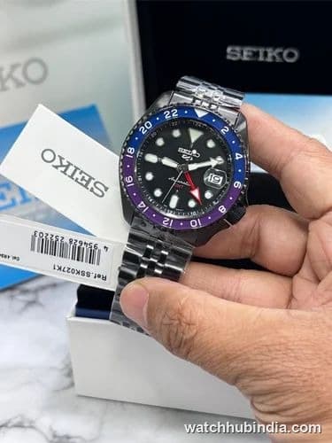 Seiko 5 Sports GMT Black Purple Bezel Automatic