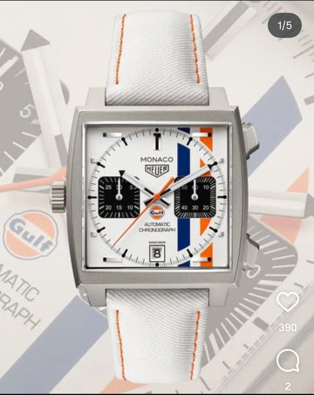 TAG Heuer Monaco Gulf Automatic Chronograph White Dial