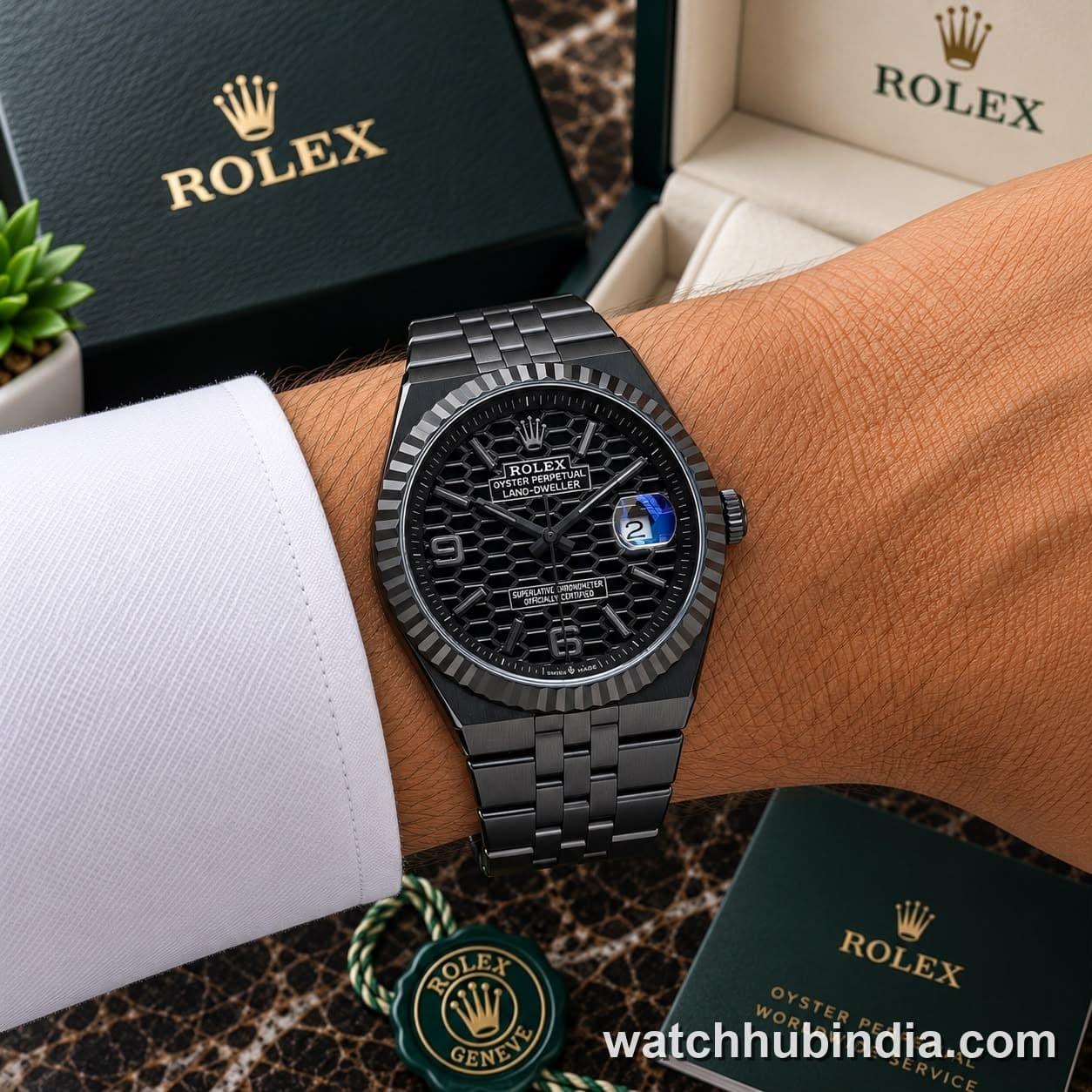 Rolex Datejust Black Pattern Dial Jubilee Bracelet